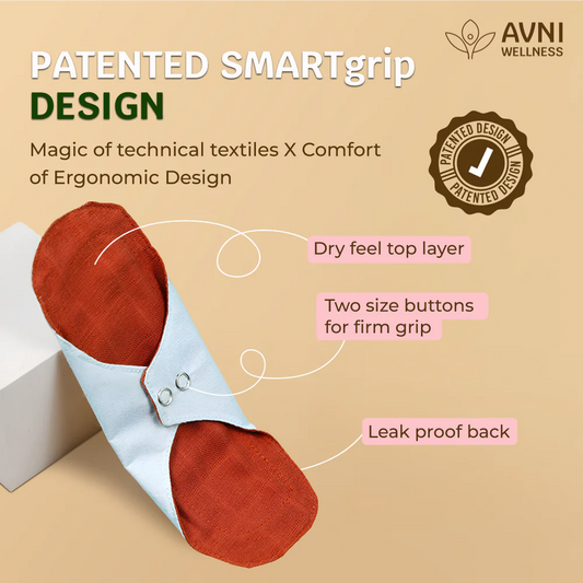 AVNI Wellness product with patented SMARTgrip design on a beige background