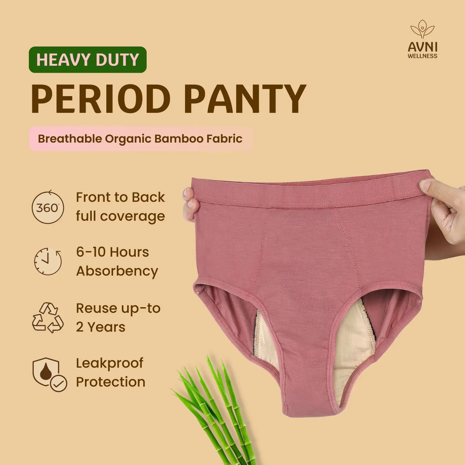 organic cotton bamboo fabroc period panty