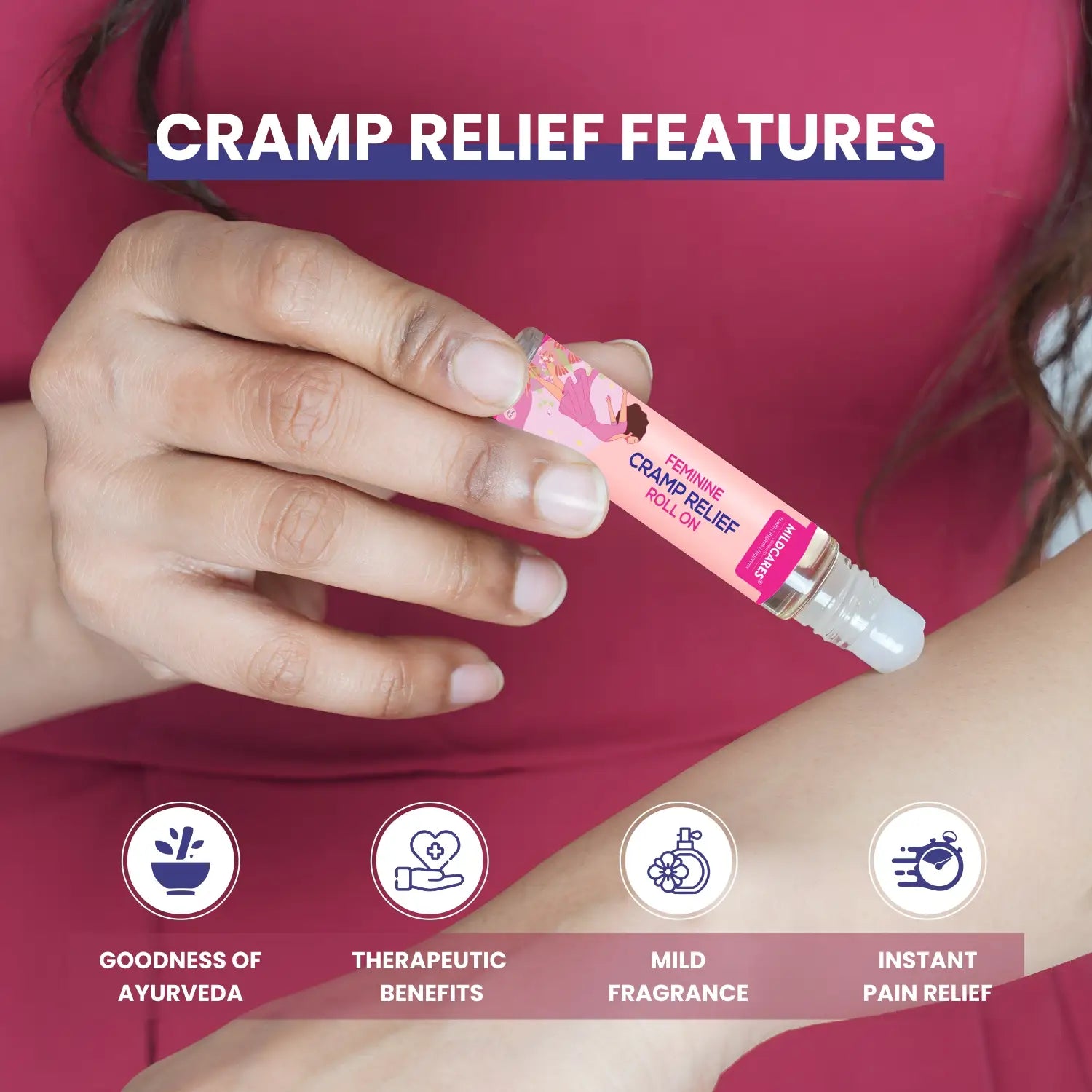 period cramp relief roll on