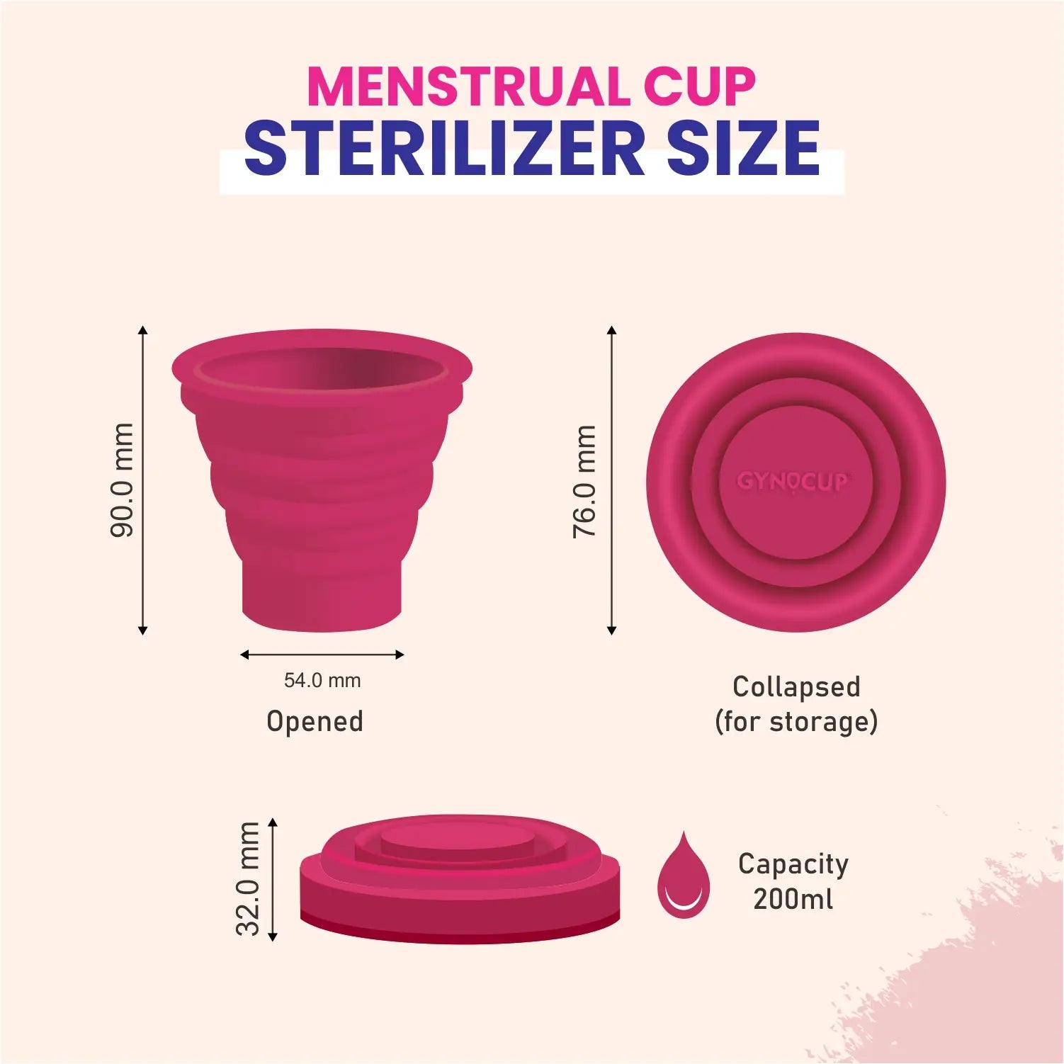 collapsible menstrual cup sterilizer