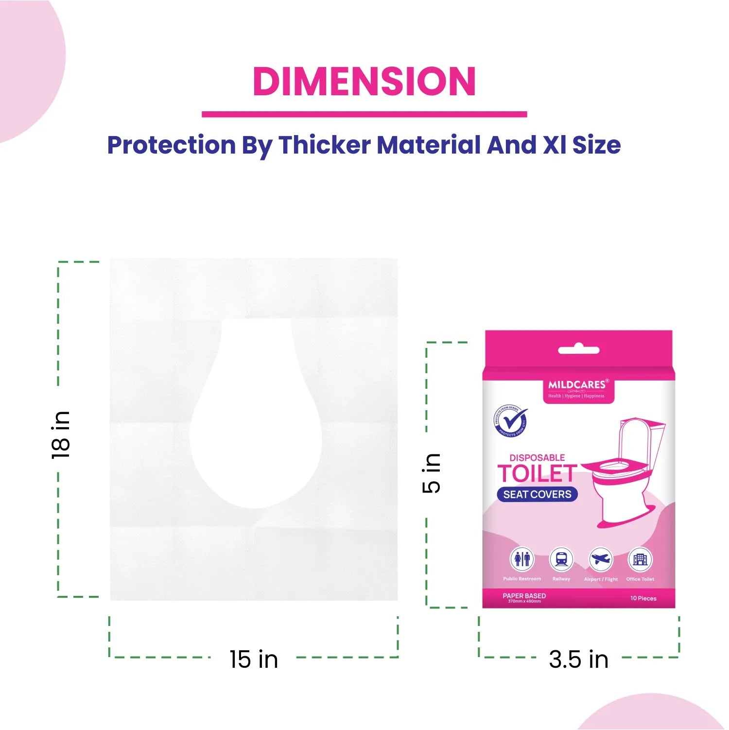 dimensions of toilet seat covers