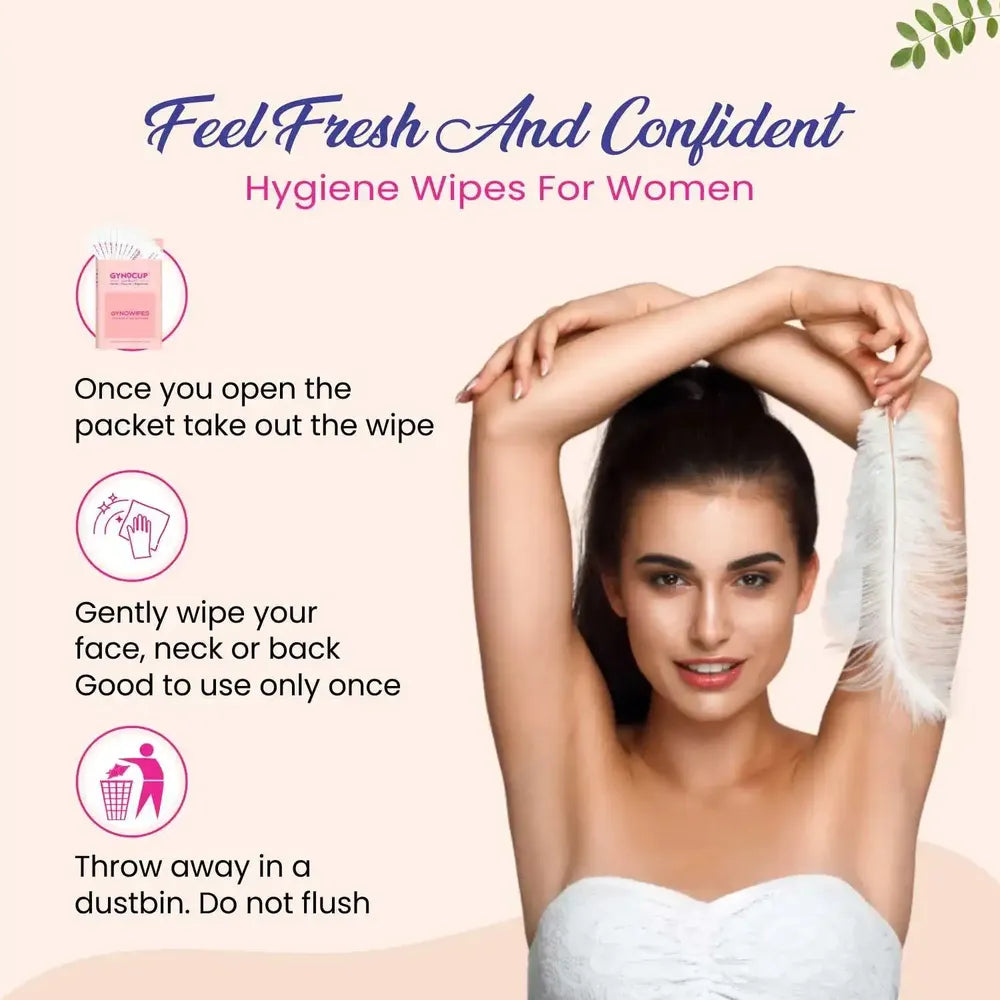 Advertisement for hygiene wipes for women