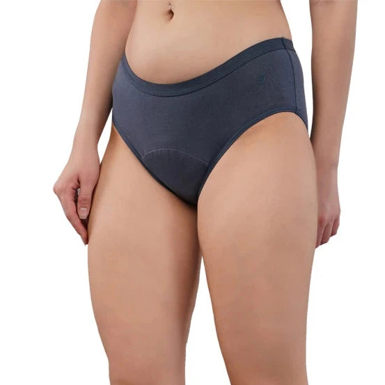 steel grey sustainable stree black period panty