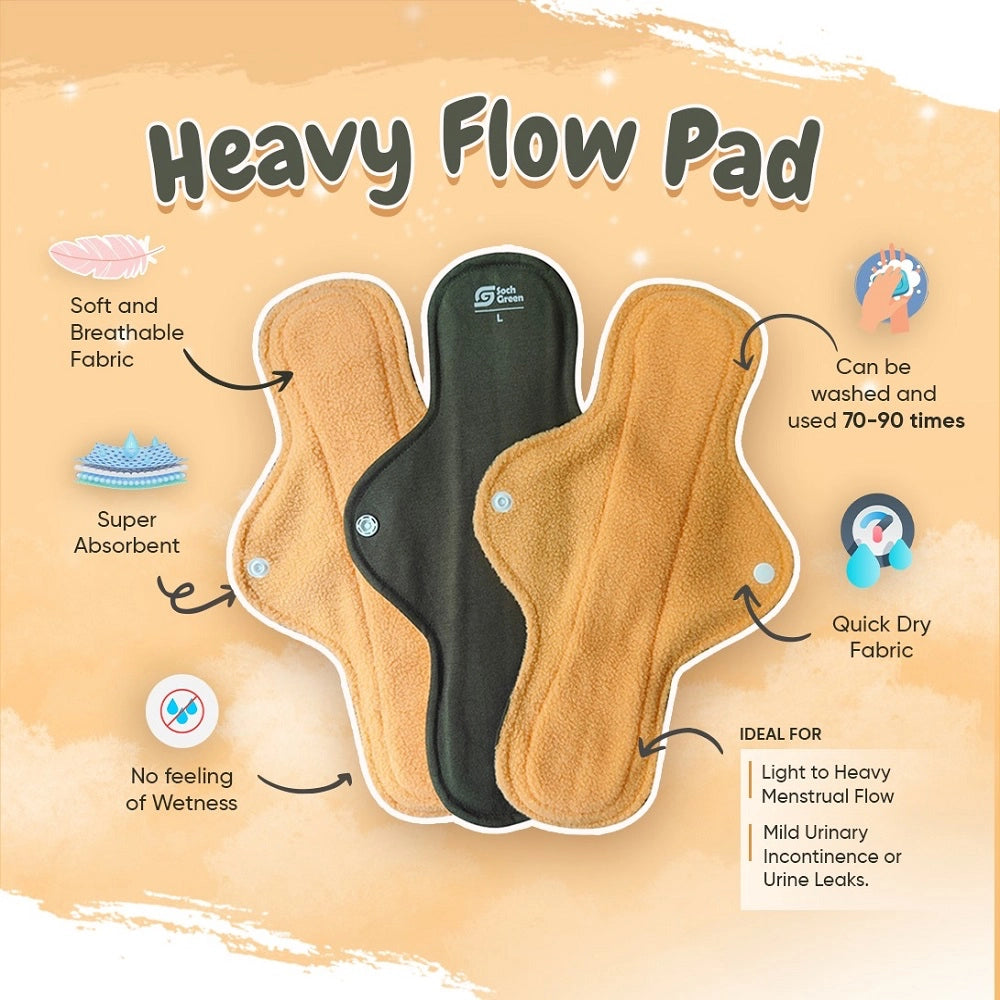 Reusable Pad Heavy Flow (Pack of 3)