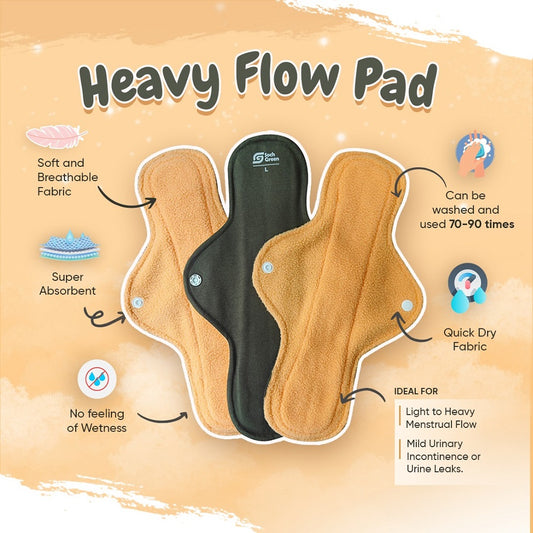 SochGreen Reusable Pad Heavy Flow (Pack of 3)