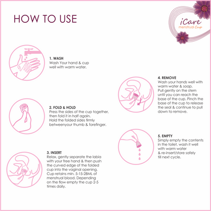 iCare Menstrual Cup Medium (Pink)