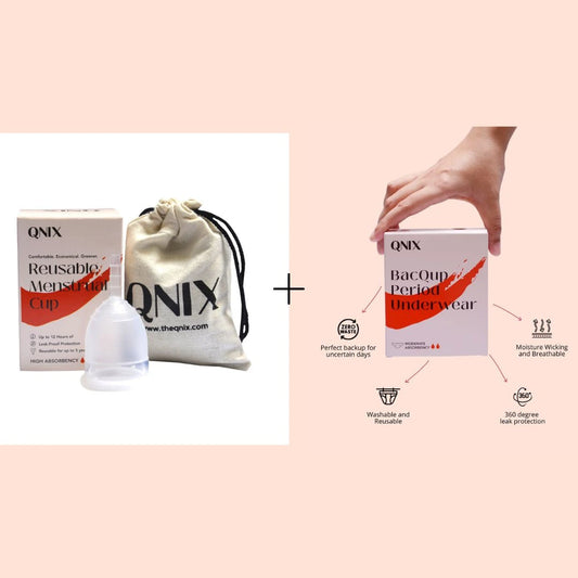 QNIX Menstrual Cup + BacQup Period Panty