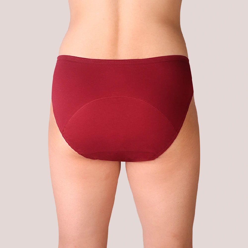 Red underwear on a neutral background