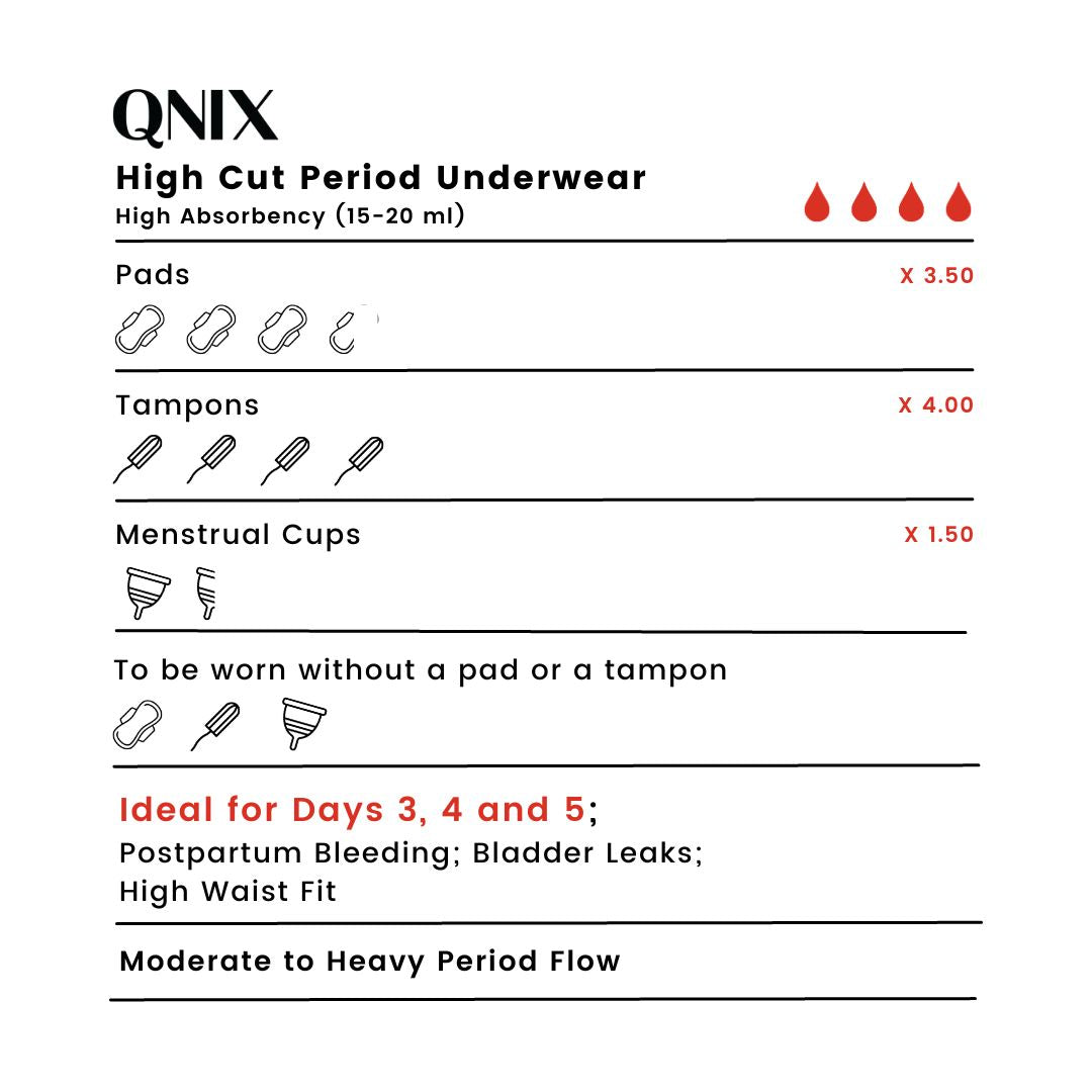 QNIX High Cut Reusable Period Panty Brief